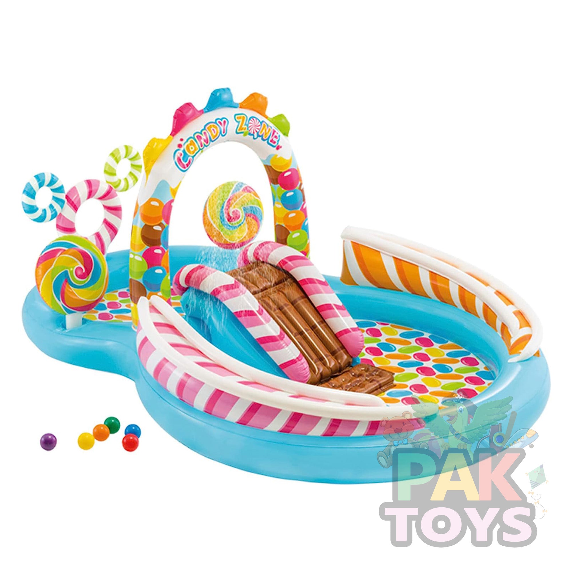 Intex 57149 Candy Zone Play Centre Pool 9'8"X6'3"X4'3" With 6 Balls