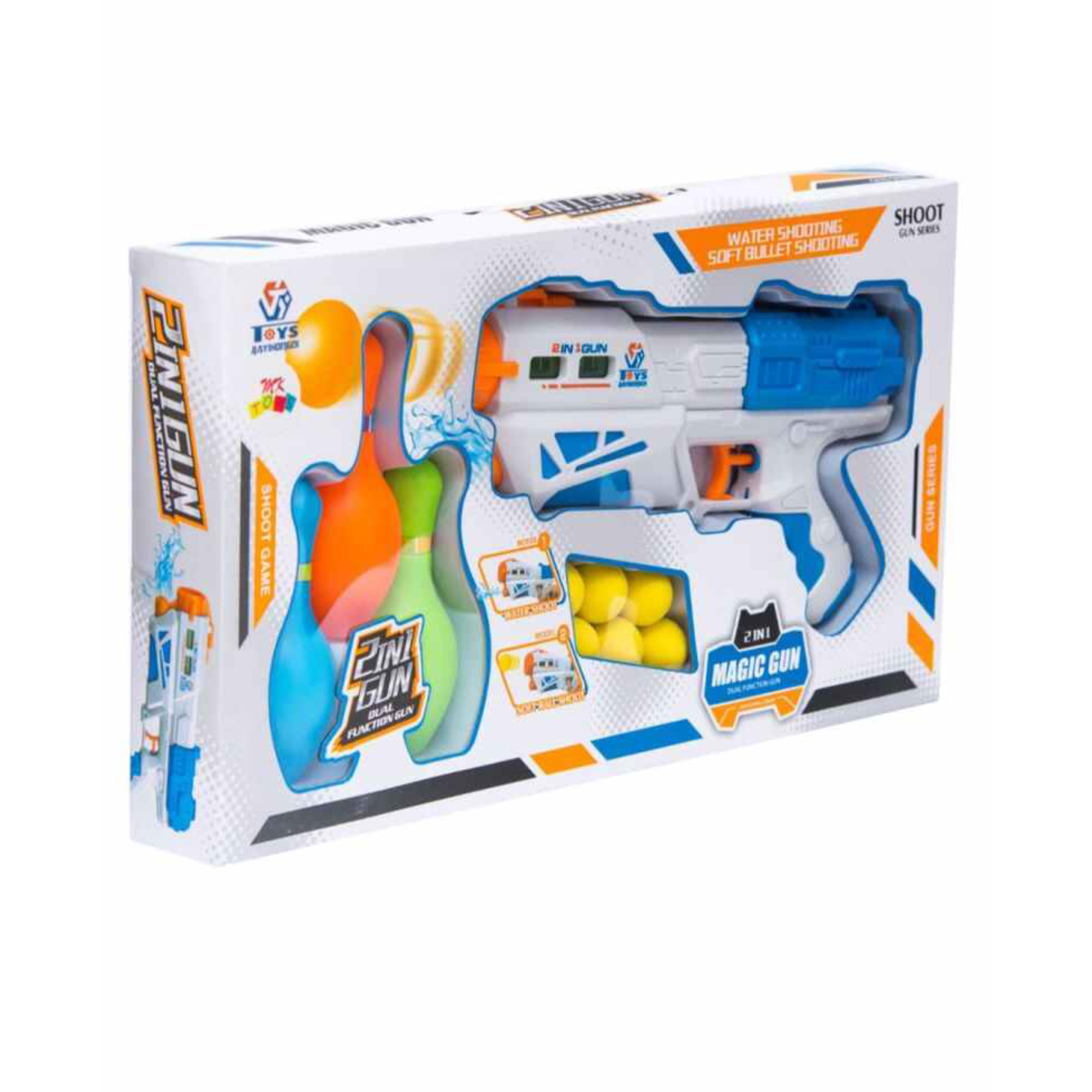 2 in 1 Water Gun With Soft Foam Bullet and Pins