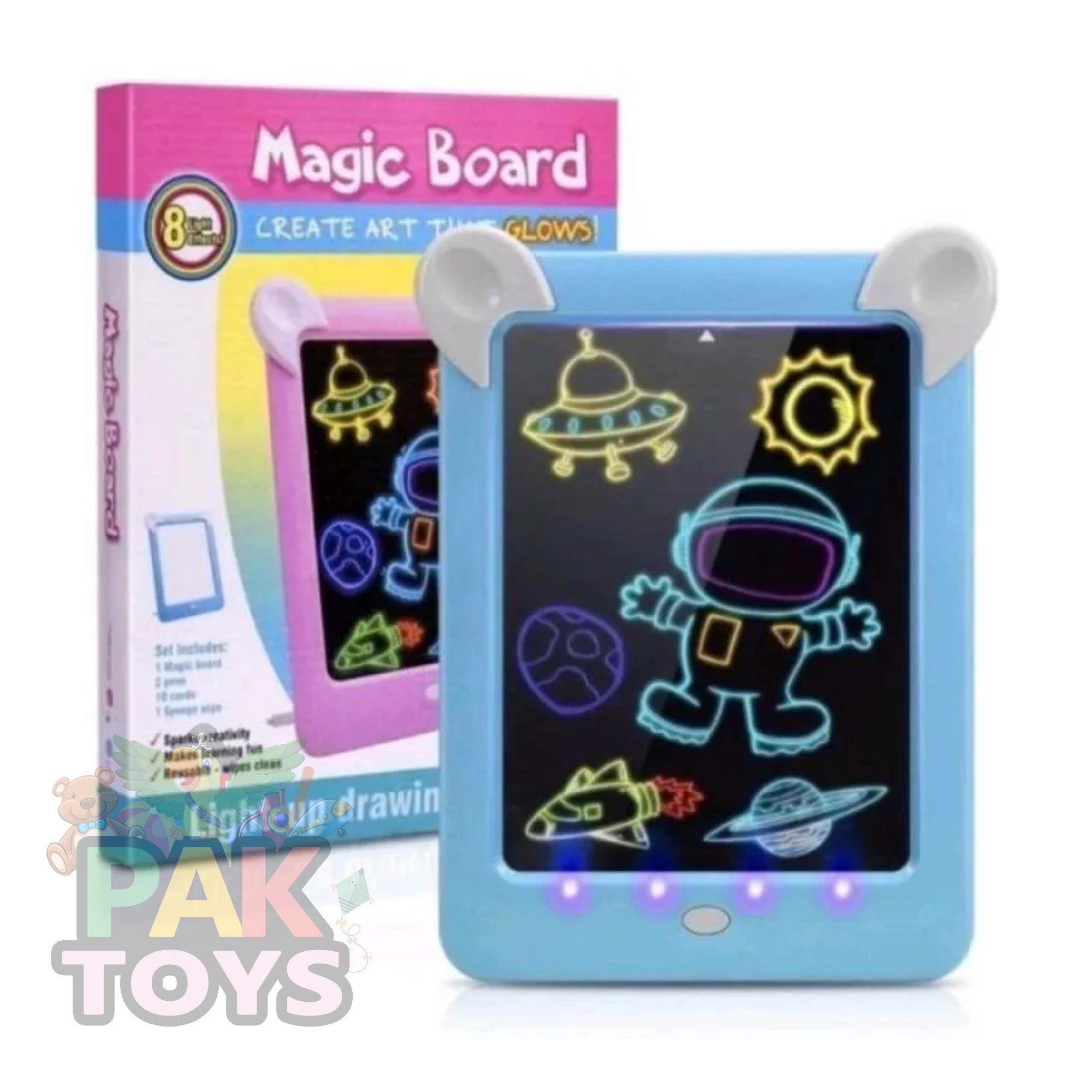 Magic Pad Set Magic Board Light-Up Drawing Pad 8 Light Effects Board Sketchpad Tablet for Kids 3D Handwritten Magic Board